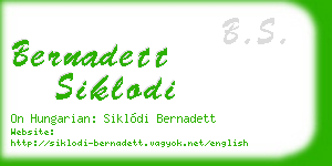 bernadett siklodi business card