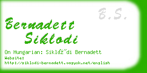 bernadett siklodi business card